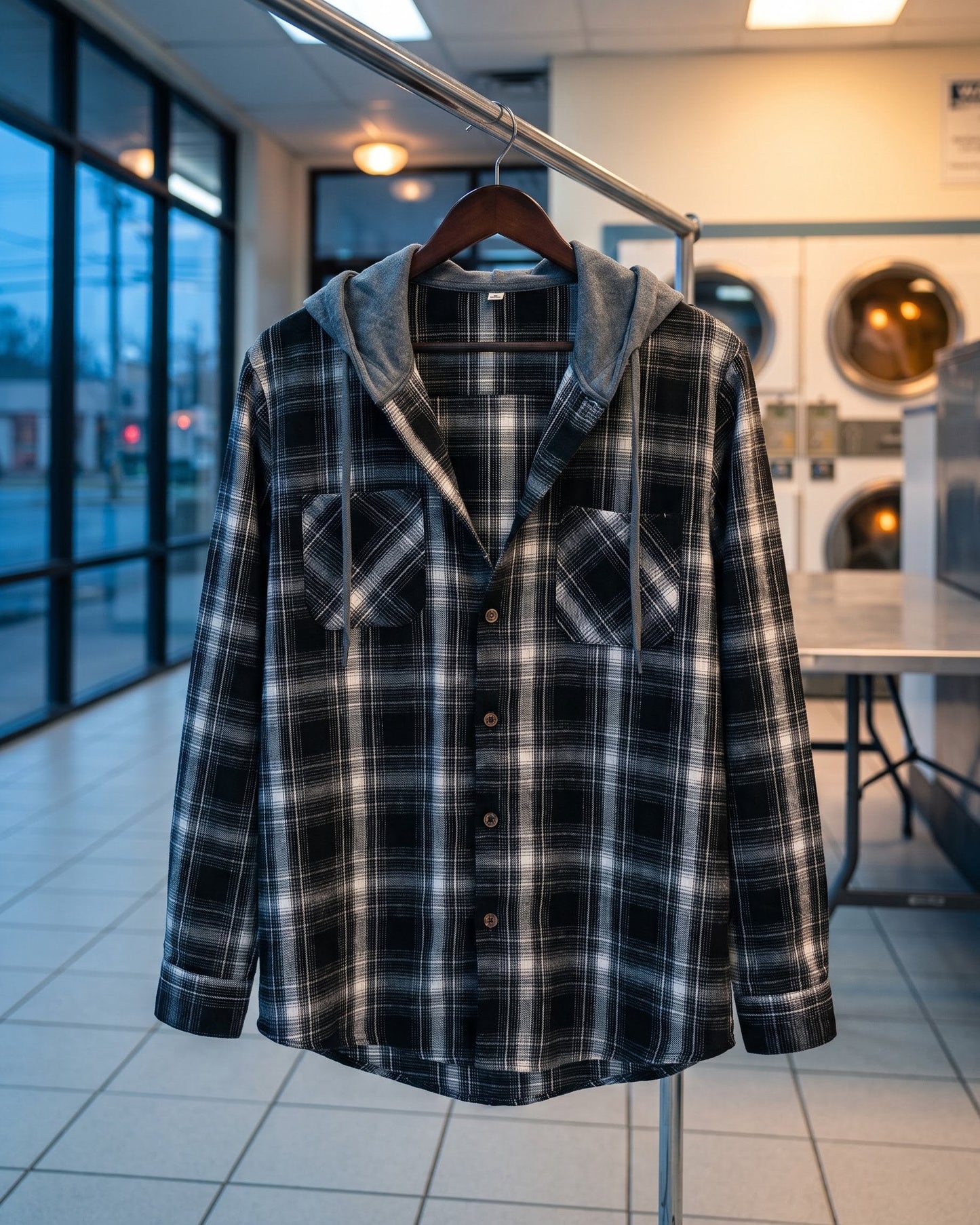 Pietro Hooded Flannel Overshirt