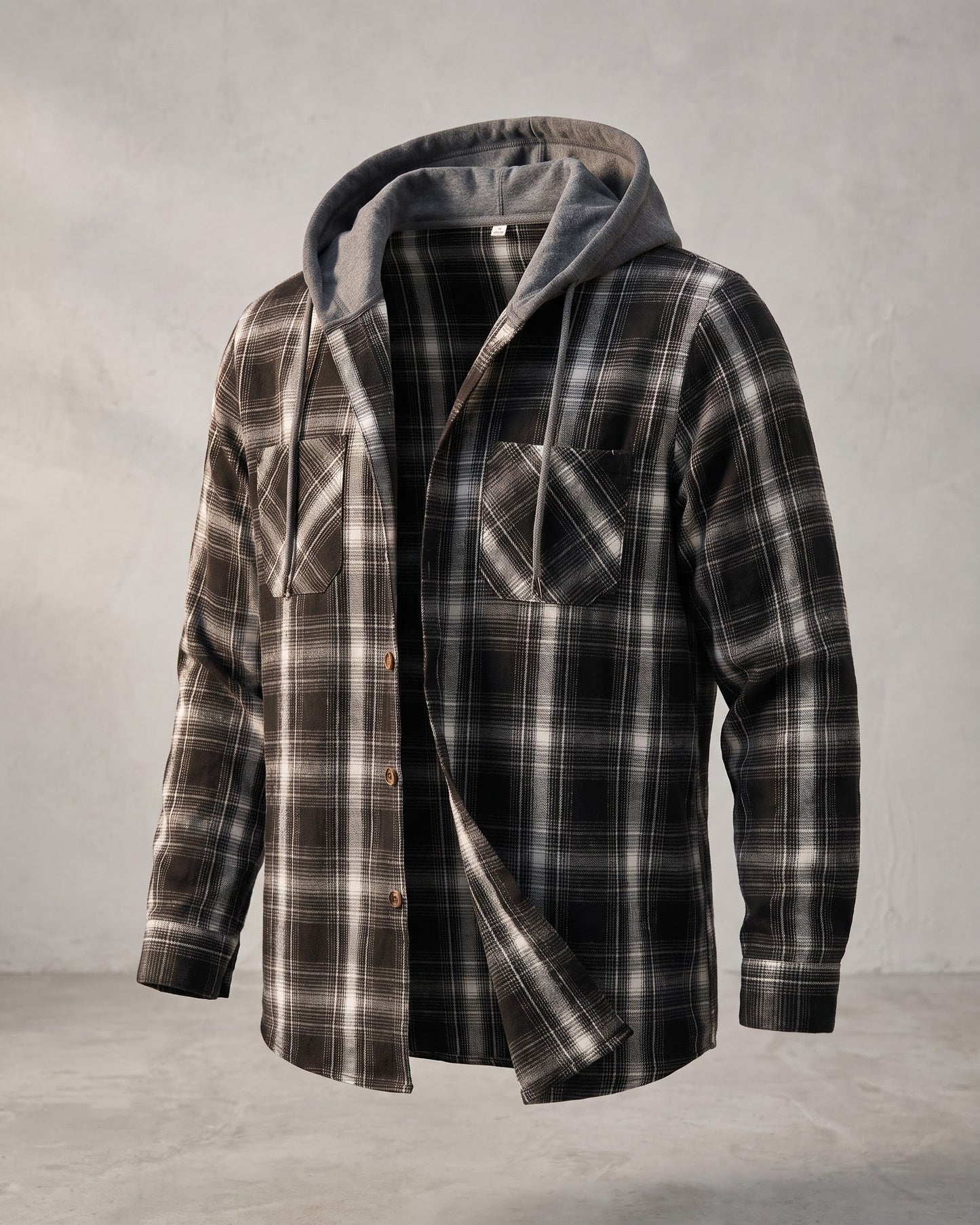 Pietro Hooded Flannel Overshirt