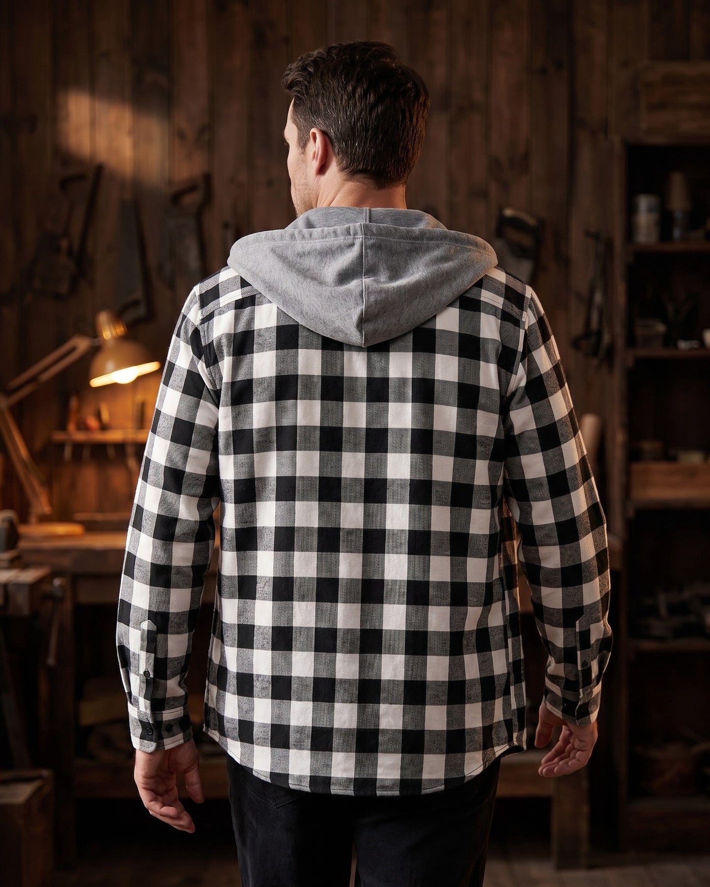 Pietro Hooded Flannel Overshirt