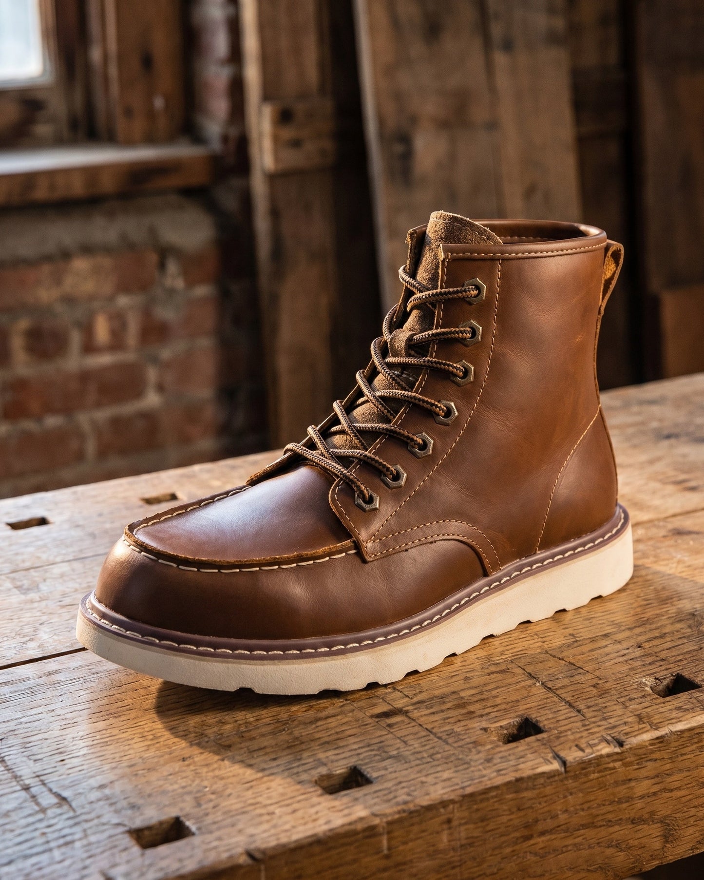 Damiano Leather Moc-Toe Boot