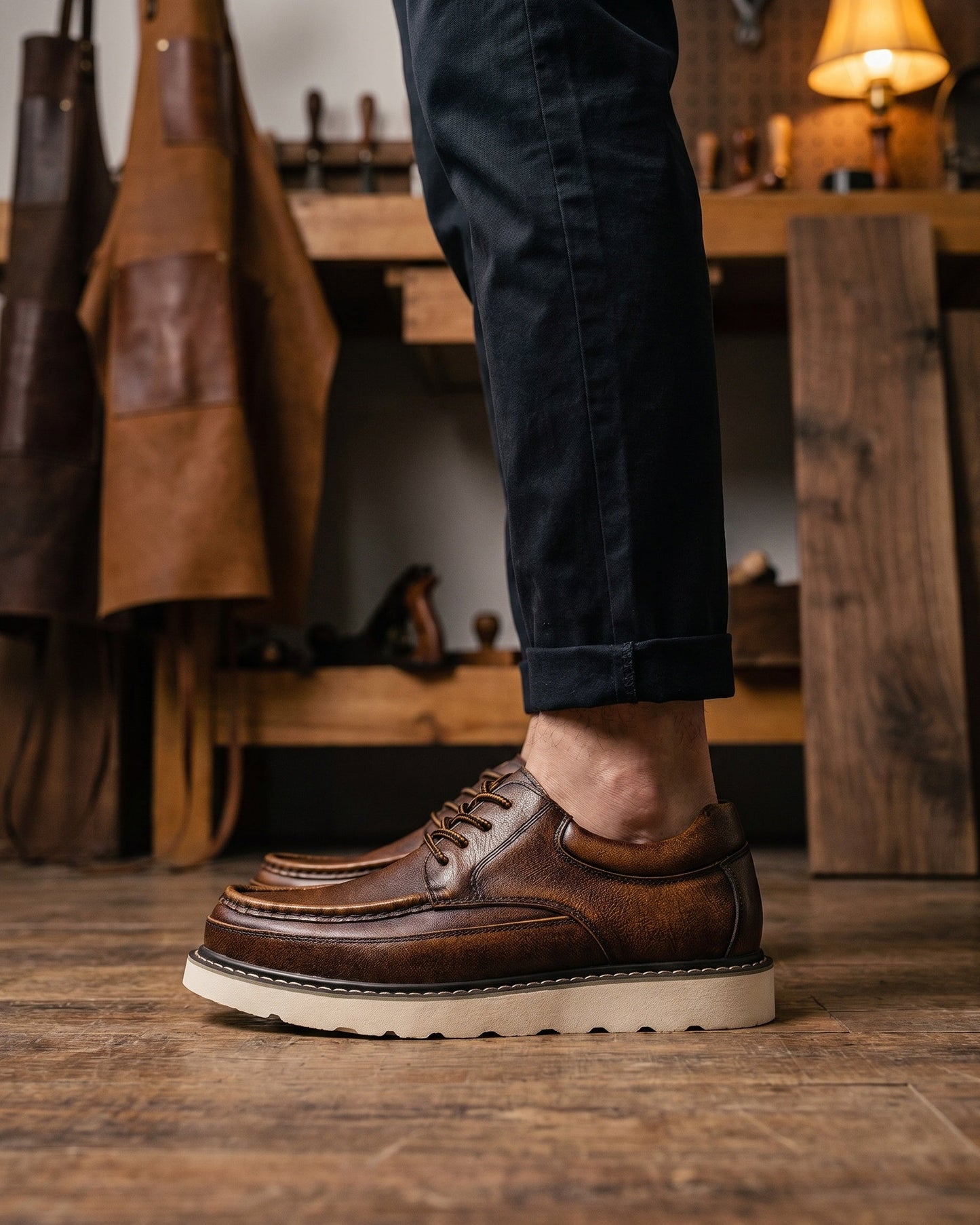 Leonel Leather Moc-Toe Oxford