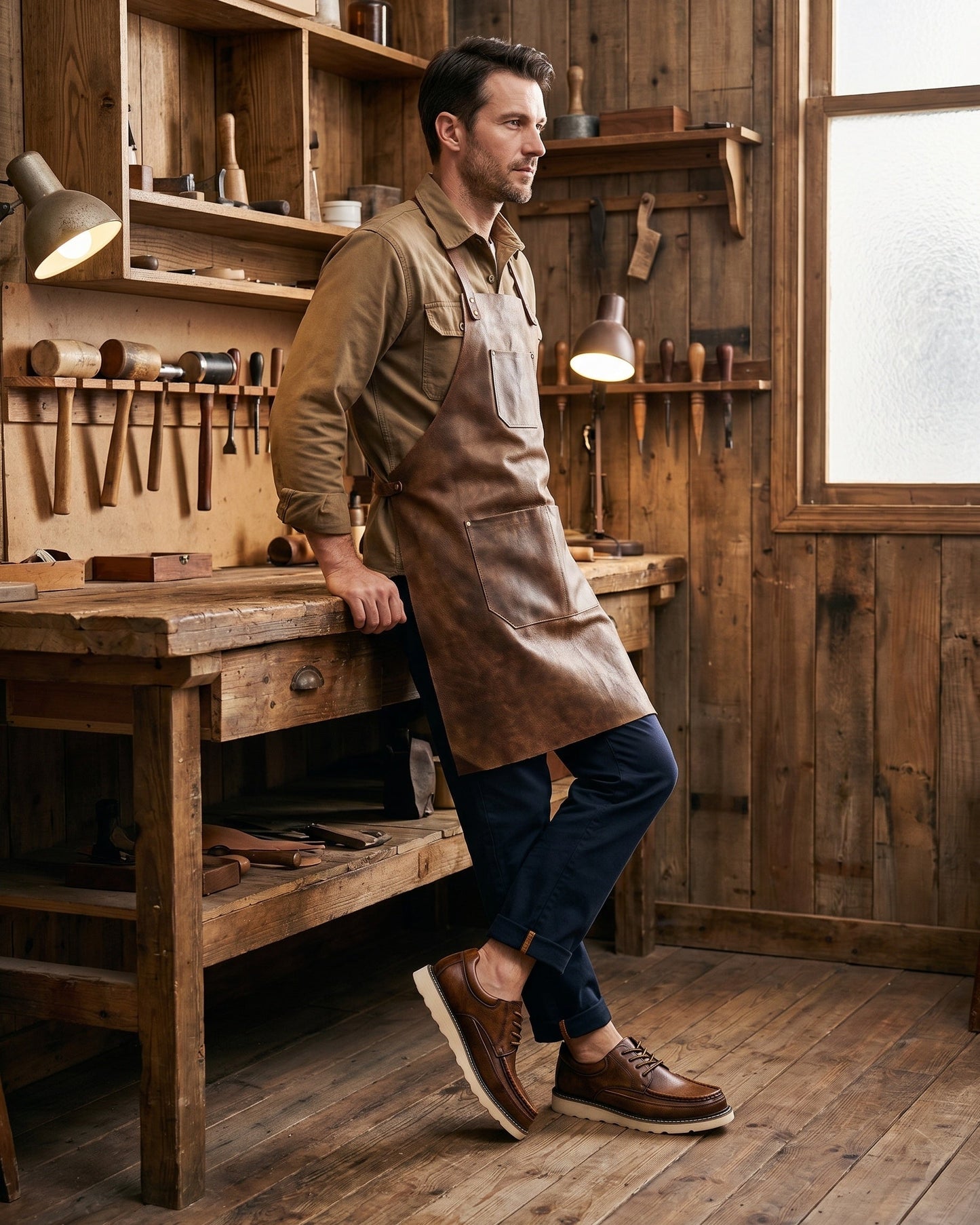 Leonel Leather Moc-Toe Oxford