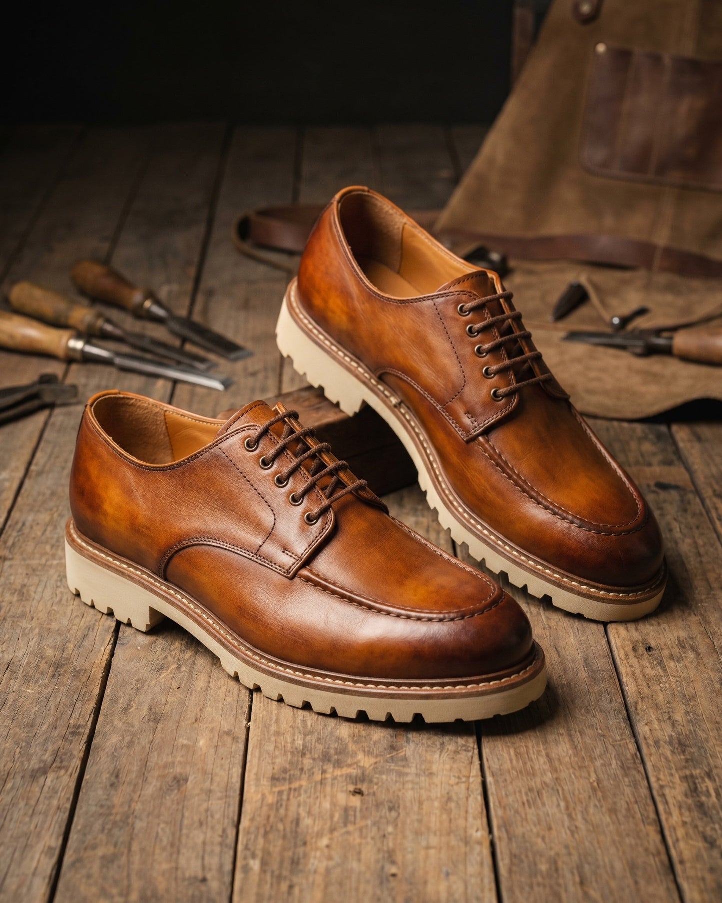 Leonel Leather Moc-Toe Oxford